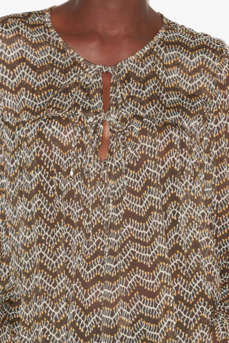Advika-top i muslin med print