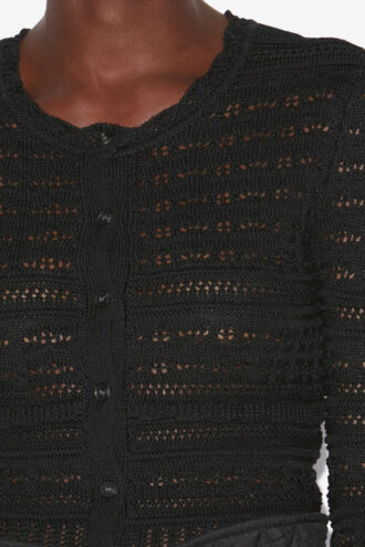 Ajaline kort strikket cardigan med åpent mønster Ajaline kort strikket cardigan med åpent mønster
