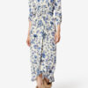 Albini lang kjole i stretch-silke med print