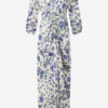 Albini lang kjole i stretch-silke med print