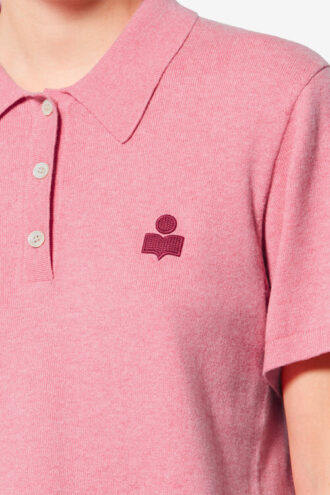 Althea polo i bomulls- og ullblanding med logo Althea polo i bomulls- og ullblanding med logo