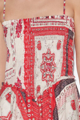 Anka smocked kjole i bomullsvoile med print Anka smocked kjole i bomullsvoile med print