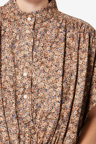 Azalea blomstret silke-jacquard-bluse Azalea blomstret silke-jacquard-bluse