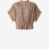 Azalea blomstret silke-jacquard-bluse Azalea blomstret silke-jacquard-bluse