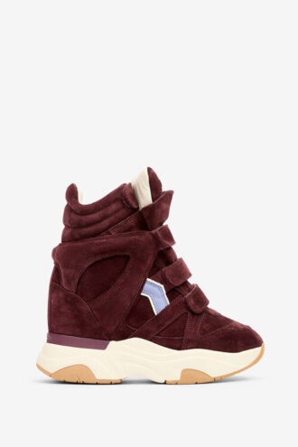 Balskee høye sneakers med kilehæl i semsket kalveskinn