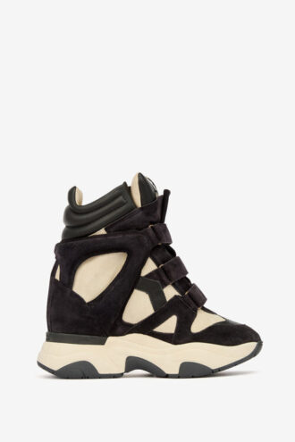 Balskee høye sneakers med kilehæl i semsket kalveskinn
