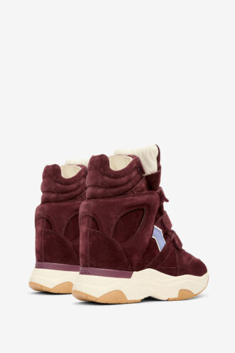 Balskee høye sneakers med kilehæl i semsket kalveskinn