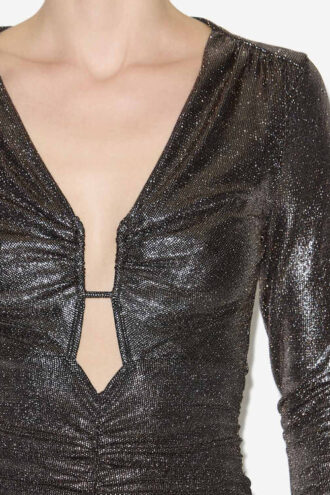 Buffy drapert metallisk topp