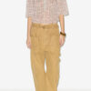 Carmen-bluse i bomullsvoile med trykk og rynker Carmen-bluse i bomullsvoile med trykk og rynker