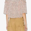 Carmen-bluse i bomullsvoile med trykk og rynker Carmen-bluse i bomullsvoile med trykk og rynker