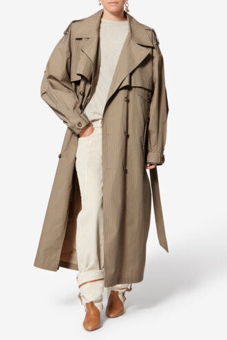 Chilma stripete trenchcoat i bomull