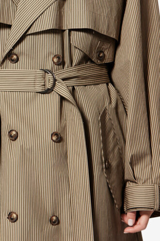 Chilma stripete trenchcoat i bomull