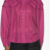 Christa bomullsbluse med rynk