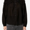 Christa bomullsbluse med rynk