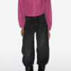 Christa bomullsbluse med rynk
