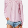 Christa bomullsbluse med volanger Christa bomullsbluse med volanger