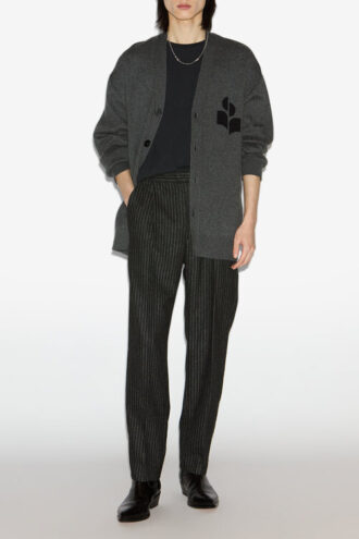 Curtis cardigan i ull og bomull med logo