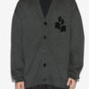 Curtis cardigan i ull og bomull med logo