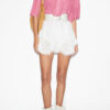 Destiny smockbluse i ensfarget bomullsvoile Destiny smockbluse i ensfarget bomullsvoile