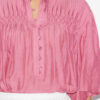 Destiny smockbluse i ensfarget bomullsvoile Destiny smockbluse i ensfarget bomullsvoile