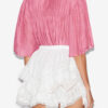 Destiny smockbluse i ensfarget bomullsvoile Destiny smockbluse i ensfarget bomullsvoile