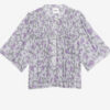 Destiny smockbluse i trykt bomullsvoile Destiny smockbluse i trykt bomullsvoile