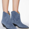 Dewina cowboyboots i semsket kalveskinn