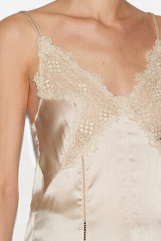 Diandra sateng- og blonderbluse