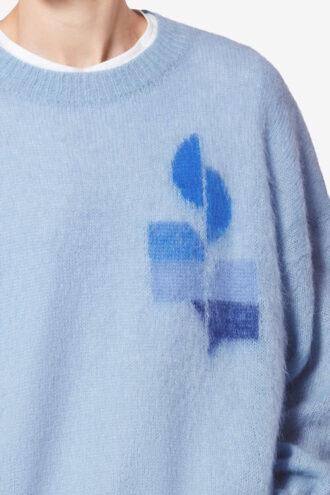 Drany tofarget mohairgenser med logo