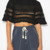 Frizy heklet strikket kort topp