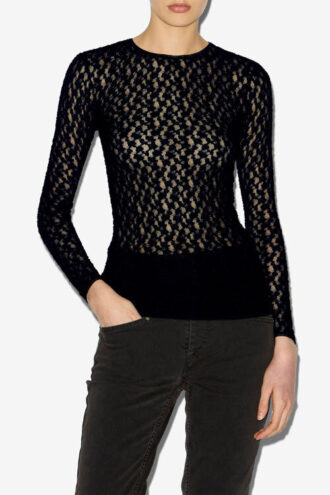 Gaelle langermet bluse i blonder Gaelle langermet bluse i blonder