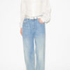 Gaia-bluse i ensfarget bomullsvoile Gaia-bluse i ensfarget bomullsvoile