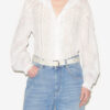 Gaia-bluse i ensfarget bomullsvoile Gaia-bluse i ensfarget bomullsvoile