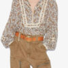 Gayle-bluse i bomullsvoile med trykk Gayle-bluse i bomullsvoile med trykk