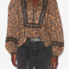 Gayle-bluse i bomullsvoile med trykk Gayle-bluse i bomullsvoile med trykk