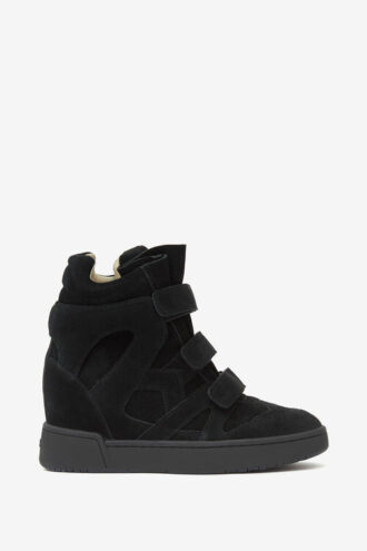 Høye sneakers med kilehæl i skinn Høye sneakers med kilehæl i skinn