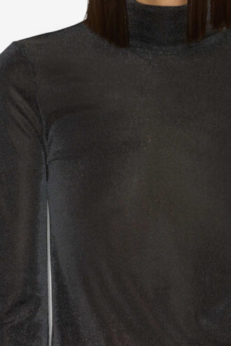 Jadia Lurex-bluse med stående krage