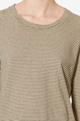 Kaaron Striped bomulls- og lin-T-skjorte