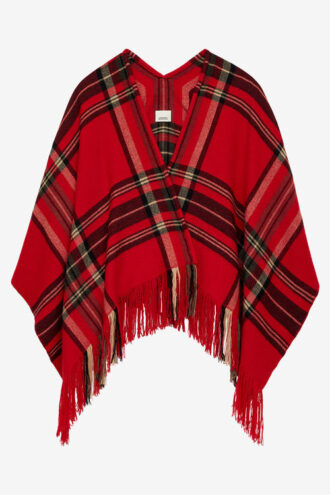 Kamilo Poncho med rutemønster