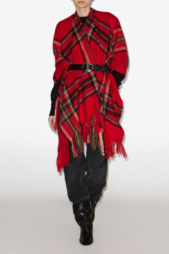 Kamilo Poncho med rutemønster