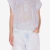 Leaza plissert bomullsvoile-top Leaza plissert bomullsvoile-top