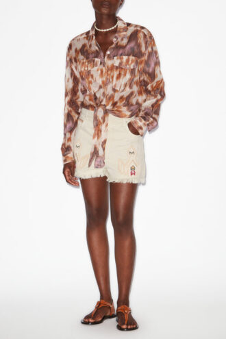 Lesia korte broderte denimshorts