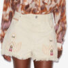 Lesia korte broderte denimshorts