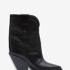 Leyane høyhælte cowboyboots i skinn