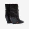 Leyane høyhælte cowboyboots i skinn