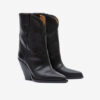 Leyane høyhælte cowboyboots i skinn