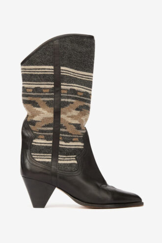 Lijita Lær- og jacquard-cowboystøvler