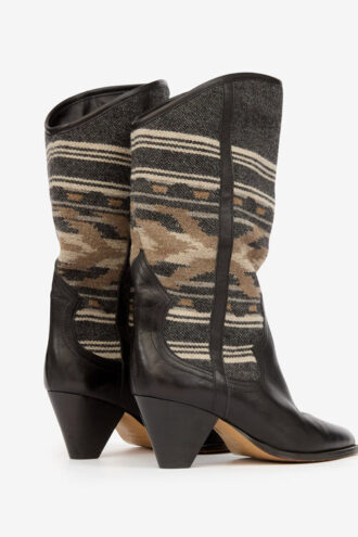 Lijita Lær- og jacquard-cowboystøvler