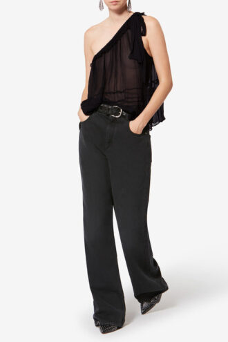 Loeva Asymmetrisk trykt muslin-top Loeva Asymmetrisk trykt muslin-top