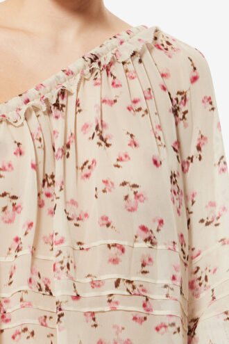 Loeva Asymmetrisk trykt muslin-top Loeva Asymmetrisk trykt muslin-top